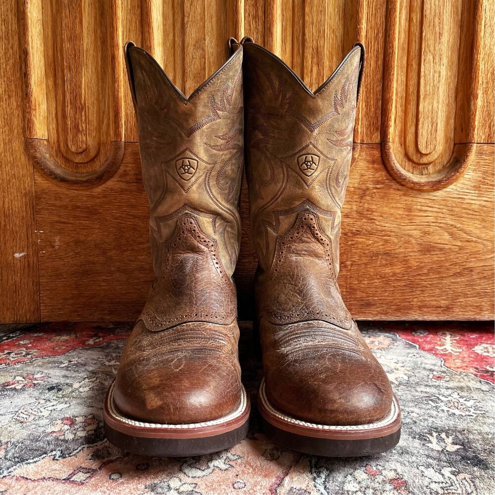 ARIAT Men's Heritage Pro Crepe W Toe Full Grain Leather Cowboy Boots Size 11.5D
